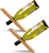 2Pcs Personalized Wine Bottle Holder, Bamboo Self Balancing Countertop Stand for Dining Table Wine Display