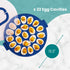 Crafted Containers 22-Count Deviled Egg Carrier with Lid & Handles, Portable Tray, Dishwasher-Safe Blue