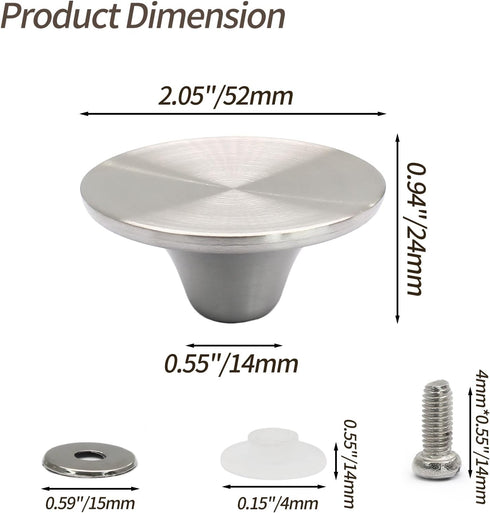 1 Pc Dutch Oven Knob, Stainless Steel Lid Knob Replacement for Enameled Ceramic Pot