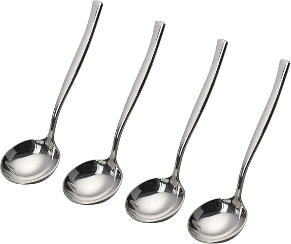 4-Piece Small Stainless Steel Gravy Soup Spoon Set, Perfect for Serving