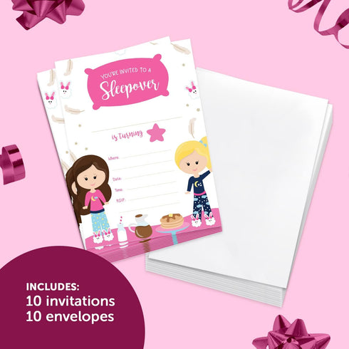 Desert Cactus Girls Happy Birthday Invitations - Style 1 Invite Cards (10 Count) with Envelopes for Kids Party