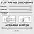 Silver Curtain Rods for Bedroom with Brackets, 5/8 Inch Diameter Small Window Curtain Rod 32 to 48 Inches