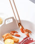 2 Pieces Natural Bamboo Toast Tongs, 10.2 Inches Long Tongs with Anti-slip Design for Toaster, Fruits, Bread & Pickles,