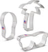 Ann Clark Summer Beach Cookie Cutters 3-Pc. Set, Flip Flop, Sunglasses, Palm Tree, Made in USA