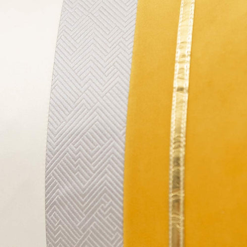 Avigers 18 x 18 Inches Yellow White Gold Leather Striped Patchwork Velvet Cushion Case for Couch, Living Room
