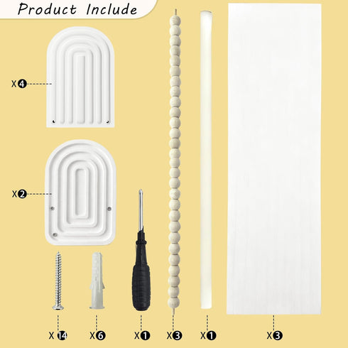 Set 3, OurWarm Nursery Book Shelves for Wall of White Natural Wood Nursery Floating Shelves with Towel Bar, Wall