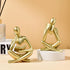 Gold Reading Women Statue, Thinker Sculptures, Abstract Art Ornament, Modern Aesthetic Figurine Decoration, Suitable