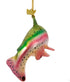 Noble Gems Kurt Adler Glass Rainbow Trout Fish Ornament, 4.75-Inch