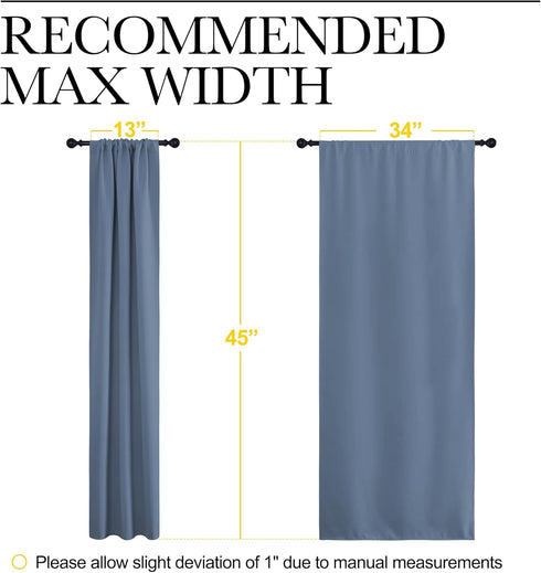 34" 45" 2 NICETOWN Kitchen Curtains, Short Blackout Curtains & Drapes, Thermal Insulated Blackout Curtain Panels