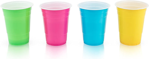 True Party Plastic Cups, Disposable Cup for Beers, Cocktails, Sodas, Water, Beverages,
