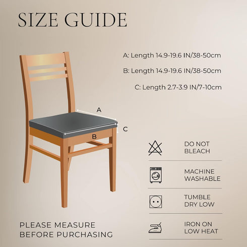 SearchI Stretch Dining Chair Seat Covers Set of 2, Soft Removable Washable Protector for Dining Chairs, Brown