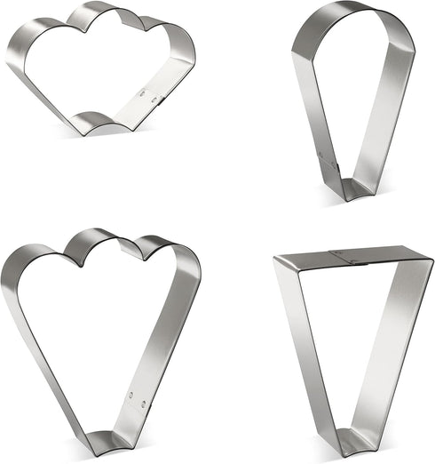Foose Brand Cookie Cutters 4 Piece Set, Platter Cookie Cutters in Trapezoid, Teardrop Round, Clam, and Fan Shapes, USA