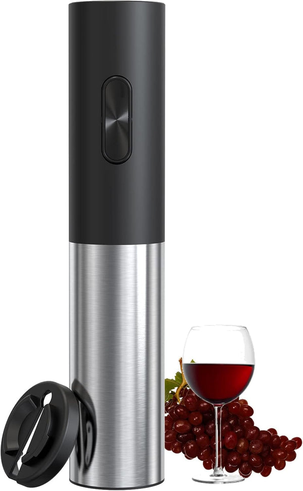 COKUNST Electric Wine Openers - Reusable Corkscrew Opener with Foil Cutter, Battery Operated Stainless Steel