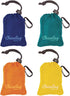 ChicoBag Original Compact Reusable Grocery Bag w/Attached Pouch and Carabiner Clip, Variety 4pk - Mazarine, Aqua,