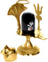 Craftsman SATVIK 4.5 INCH Brass Lord Shiva Linga Lingam Statue with Trishul and Brass Matki for Hindu Pooja Sculpture
