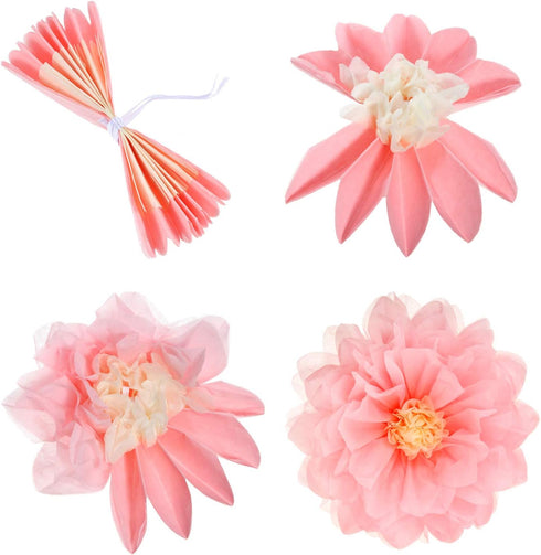 Gejoy 20 Pieces Mexican Paper Flower Tissue, Day of The Dead Pom Poms for Halloween, Wedding Party Decoration