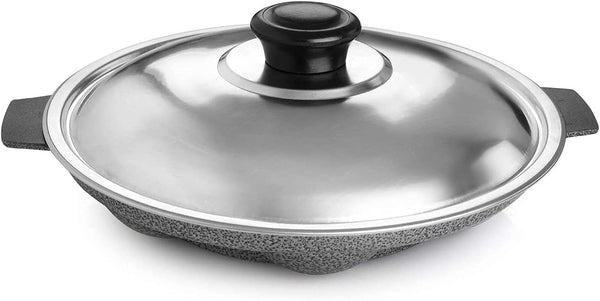 SHRIYA Appam Patra Non-Stick Pan, 7 Cavities, Paniyaram Pan with Stainless Steel Lid