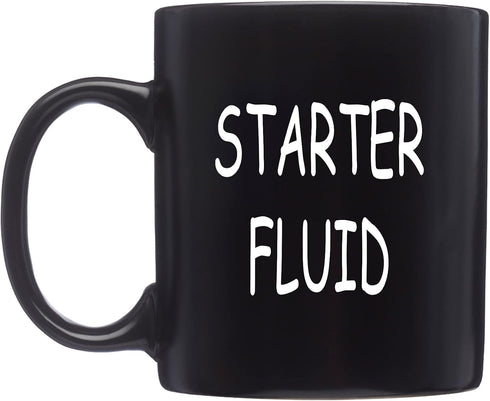 Rogue River Tactical Funny Mechanic Coffee Mug - Starter Fluid Cup, Great Gift for Men, Car Enthusiast, Brother, 11 Oz,