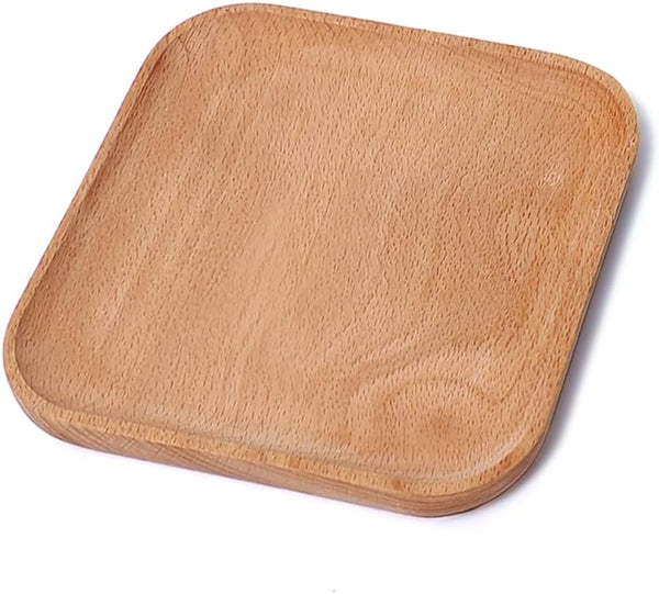 Small Square Wooden Tray 5.9 Inch Decorative Tray for Coffee Table, Ottoman,