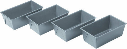 Chicago Metallic Commercial II Non-Stick Mini Loaf Pans, Gray, 5-3/4 by 3-1/4 by 2-1/4-Inch, 4 Count