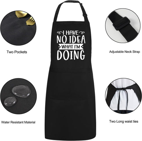 Funny Aprons for Men with Pockets, Mens Cooking BBQ Chef Aprons, Grilling Gifts for Dad Birthday
