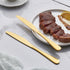 Matte Gold Dinner Knife Set, 9.4-inch Stainless Steel Satin Finish, Set of 6, Dishwasher Safe