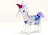 Unicorn Tiny Miniature Figurines - Hand Blown Glass Art Fantasy Animals Collectible Gift Home Décor (Blue Pink)