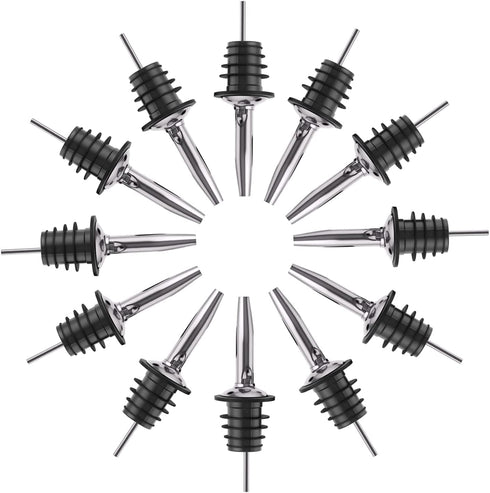 Pafusen 12 Pack Pour Spouts for Liquor Bottles, Liquor Pour Stainless Steel