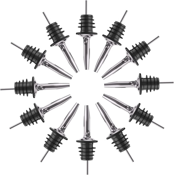 Pafusen 12 Pack Pour Spouts for Liquor Bottles, Liquor Pour Stainless Steel
