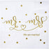 Gexolenu Mr & Mrs Wedding Cocktail Napkins, Gold Foil Disposable Paper Napkins for Wedding Shower Party Decorations,