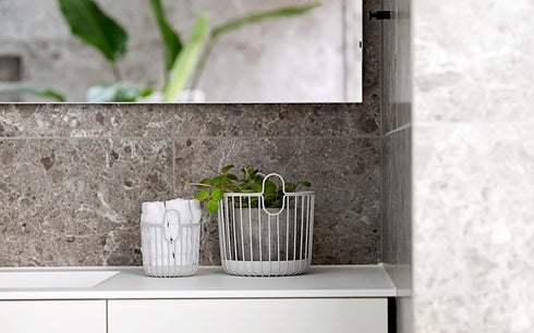 Zone Denmark Inu Basket, Metal Basket with Handles for Stylish and Functional Storage in Kitchen, Bathroom, and Home
