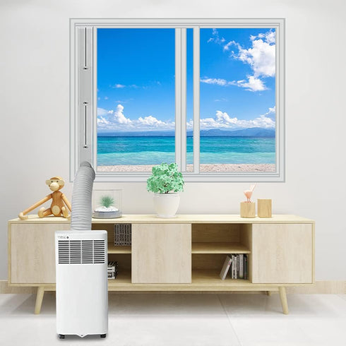 5.9 Portable Air conditioner Window Kit, Adjustable Vertical/Horizontal Sliding Window Kit Plate for Unit, AC Window