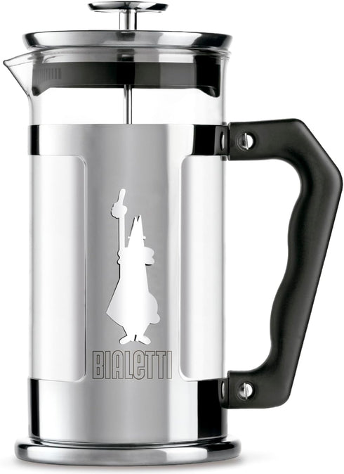 Bialetti 6860 Preziosa Stainless Steel 3-Cup French Press Coffee Maker, Silver