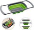 Qimh Collapsible Colander Strainer - Over The Sink Vegetable Fruit Strainer Basket (6 Quart) with Extendable Handles