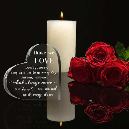 Jetec Bereavement Gift Acrylic Heart - Sympathy Memorial Condolence Gift for Loss of Loved One, Remember Me Grieving