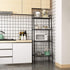 Huaa 4 Ladder Shelf,Black Bookshelf Tier Small Bookshelf,Ladder Shelf Bookcase,Tall Bookshelf,Leaning Bookshelf,Skinny