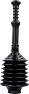 JS Jackson Supplies Professional Bellows Accordion Toilet Plunger, High Pressure Thrust for Heavy Duty Clogs