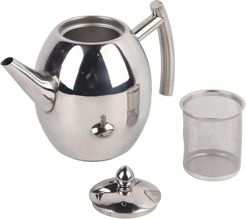 Stainless Steel Teapot with Filter, Easy Pour Coffee Pot Kettle for Home and Office, 1000ml Capacity