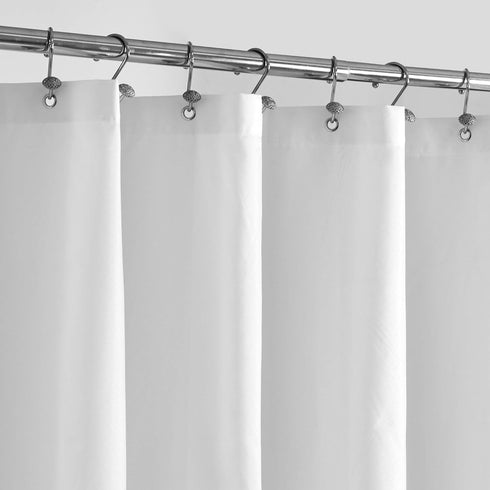 ALYVIA SPRING Waterproof Fabric Shower Curtain Liner, Standard Size 70x72, White with 3 Magnets