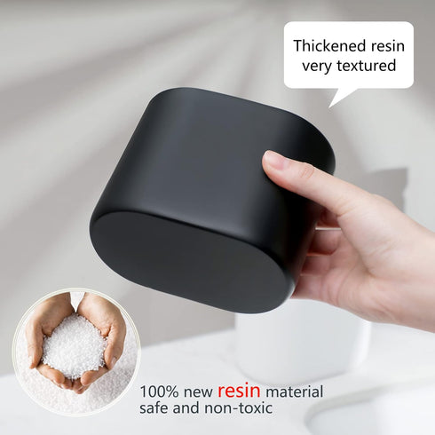rejomiik Thick Resin Toothbrush Holders, Bamboo Bathroom Countertop Organizer for Toiletries and Beauty Accessories