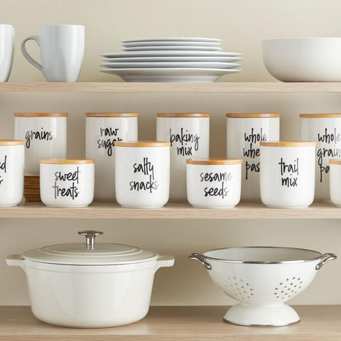 Talented Kitchen 158 Pieces Food Storage Labels for Glass Kitchen Containers, Preprinted Black Script on Clear Stickers for Fridge, Freezer, Pantry Organization (Water Resistant) by Talented Kitchen