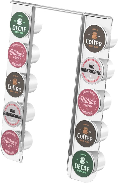 GALVANOX Acrylic K Cup Organizer, Space Saving Pod Holder for Keurig K-Mini/K Mini-Plus, 10 Pod Capacity
