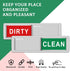 KitchenTour Clean Dirty Magnet for Dishwasher, Super Strong Non-Scratch Magnetic Silver Indicator Sign