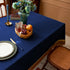 F-CHU Thickset 60x70-Inch Luxury Blue Tablecloth Velvet Tablecloth with Beautiful Gold Tassels Vintage Table Cloth
