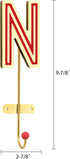 COLLECTIVE HOME - Monogram Wall Hooks, Wall Mounted Hooks for Hanging, Wood Letters for Wall Decor, Home-Bedroom-Livingroom Gold Decor, Decorative Wall Hangers for Coat, Scarf, Bag(N) by COLLECTIVE HOME
