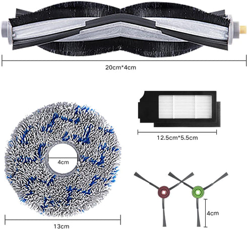 Home Times Vacuum Accessories Kit for ECOVACS X1/X1 Plus/T10/T10 Plus Omni, 11 PCS Replacement Set