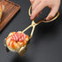 2-PACK Serving Tongs for Buffet Party, Stainless Steel Thickening Food Tongs, Kitchen Salad Scissors (Golden)