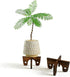 Neracking 10 Inch Boho Wood Plant Stand - Small Plant Stands Indoor for
