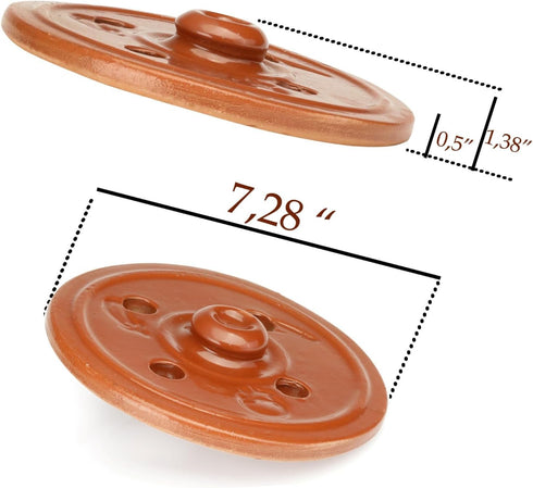 Clay Dolma Pot Lid Cover -Weighted Clay Lid for Dolma Cooking -Traditional Dolma Cover -Pot for Dolma -Clay Dolma Lid -Handcrafted Dolma Pot Cover (Small (7,3 inches)) by Areste