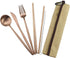 Reusable Travel Utensils, 7 Piece Portable 304 Stainless Steel including Knife Fork Spoon Chopsticks Cleaning Brush Straws Portable Pouch, Eco-friendly Camping Silverware Set, Dishwasher Safe by Gugrida